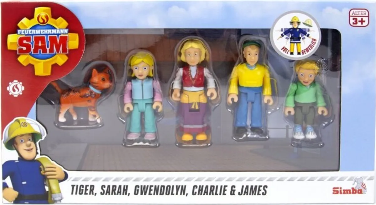 Brandmand Sam Figurer - Jones - Tiger, Sarah Gwendolyn, Charlie, James