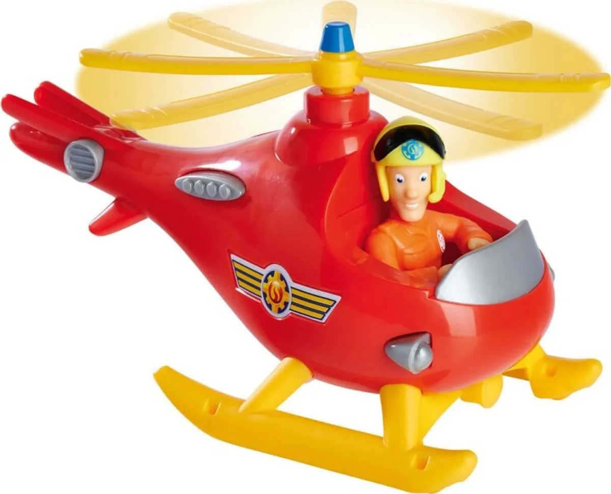 Brandmand Sam - Wallaby Helikopter Med Tom Figur - 17 Cm