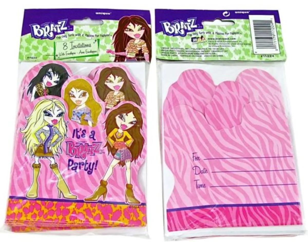 BRATZ - Party! Invitations With Envelopes - Birthday Party Invitations