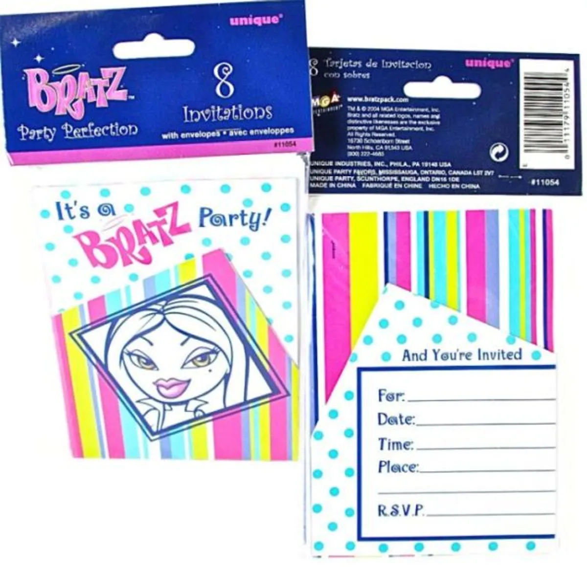 BRATZ - Party! Invitations2 With Envelopes - Birthday Party Invitations