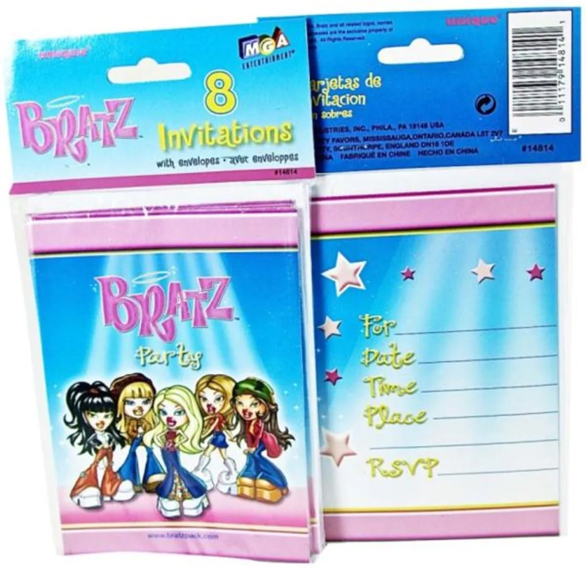 BRATZ - Party! Invitations3 With Envelopes - Birthday Party Invitations