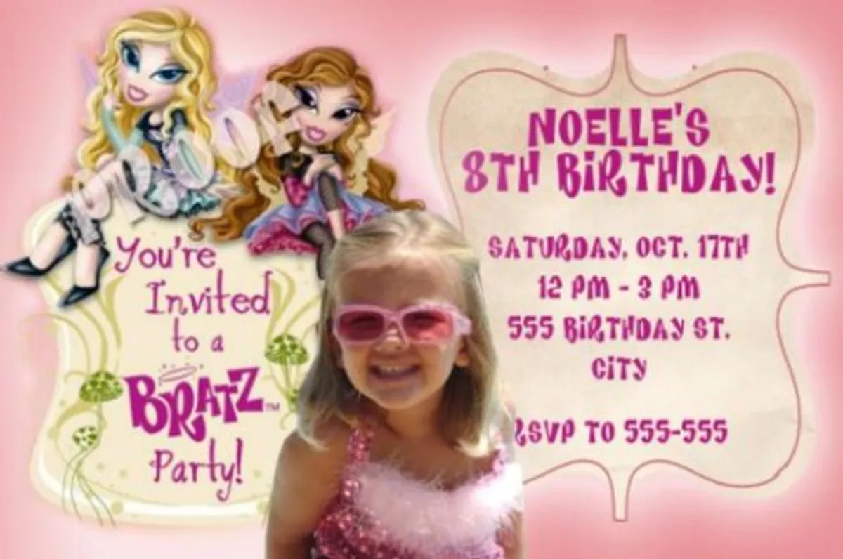 BRATZ - Party! Invitations4 With Envelopes - Birthday Party Invitations