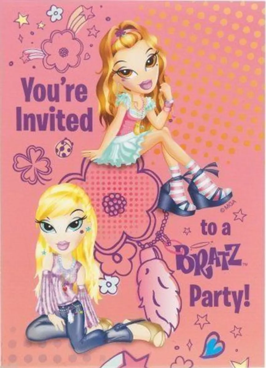 BRATZ - Party! Invitations5 With Envelopes - Birthday Party Invitations