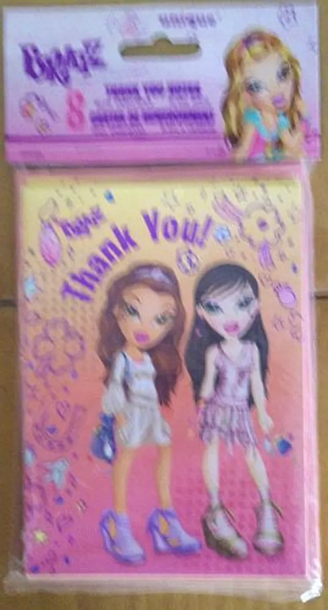 BRATZ - Party! 'Thank You Notes1' with Envelopes - Birthday Party