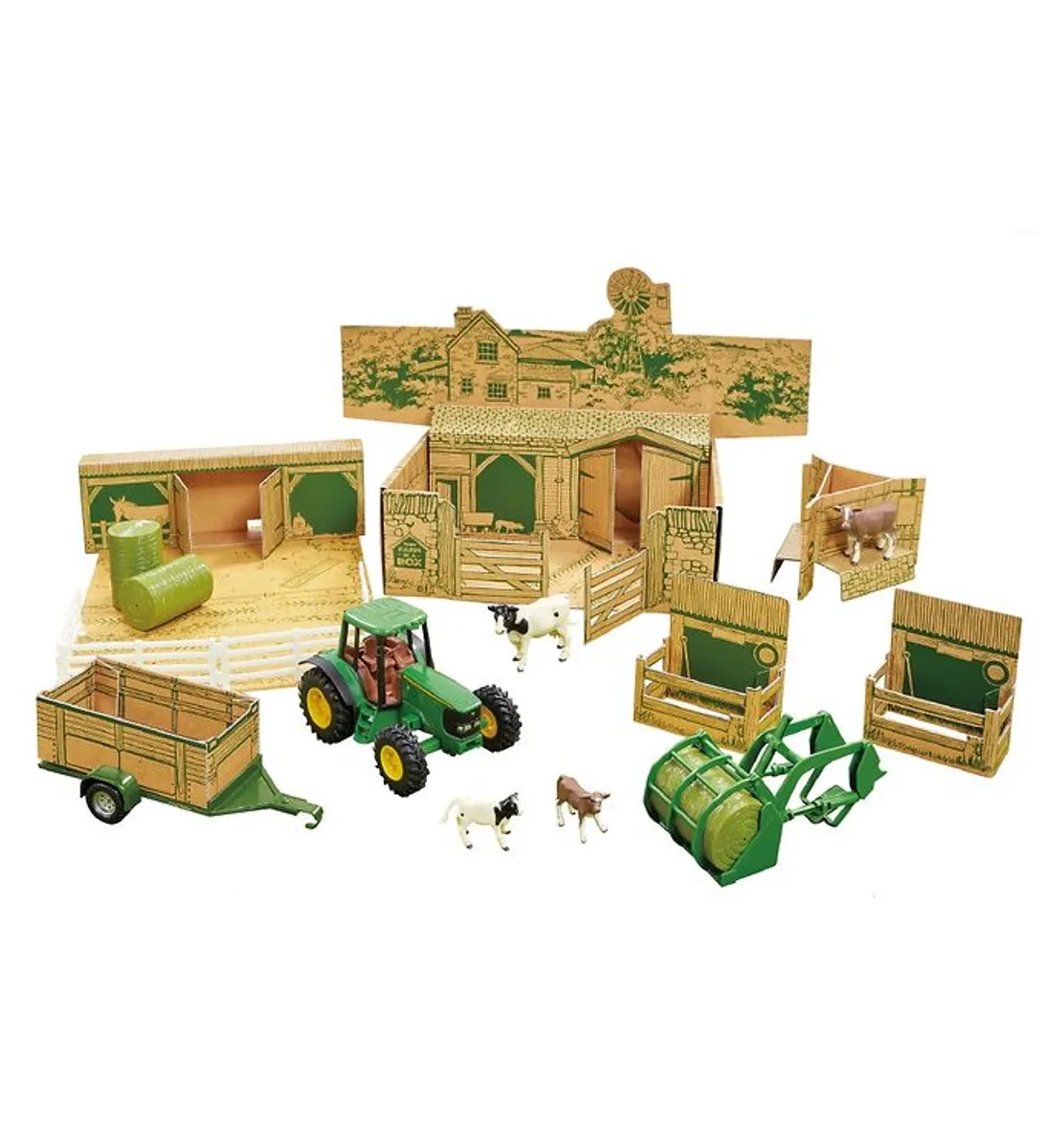 Britains Legesæt - 43257 - John Deere - 20 Dele - Farm In A Box