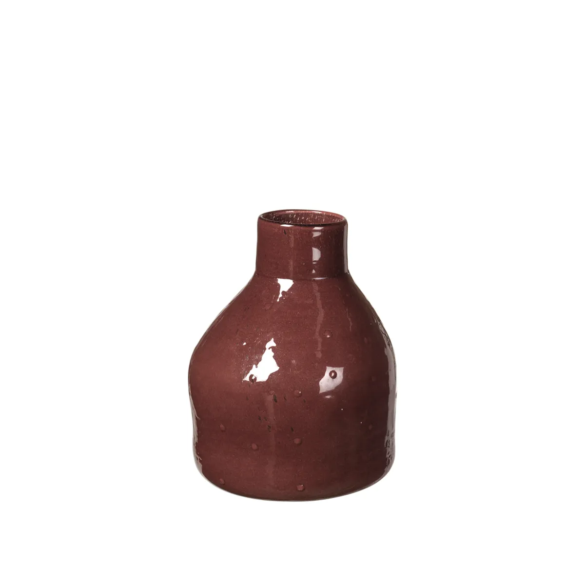 BROSTE COPENHAGEN Silas vase, rund - smoked paprika glas