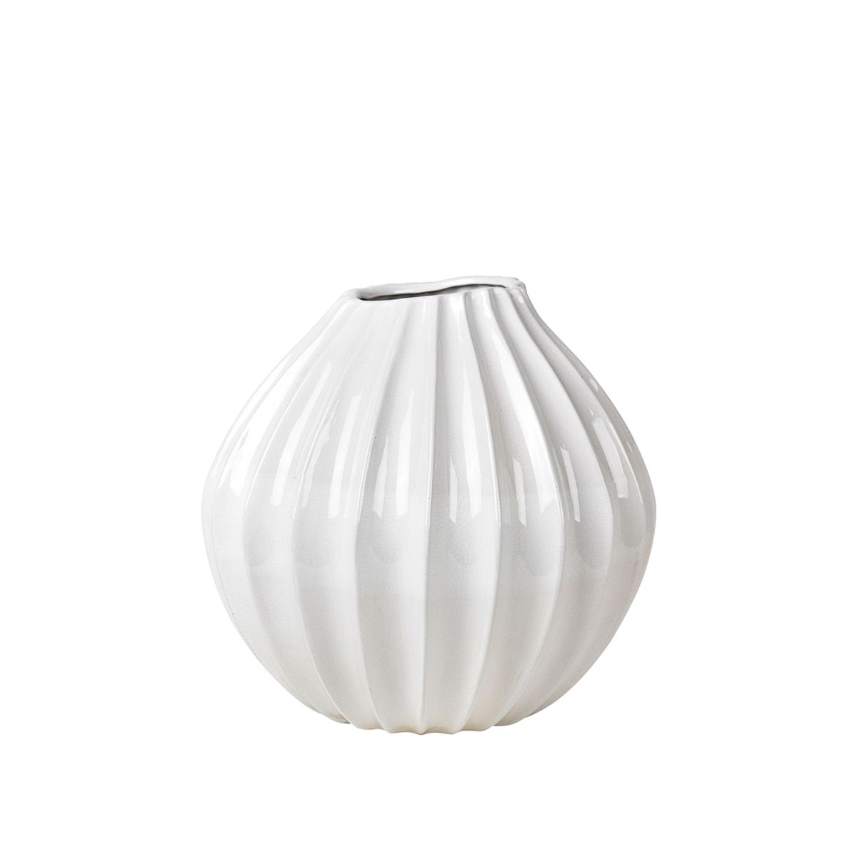 BROSTE COPENHAGEN Wide vase XL, rund - elfenben keramik