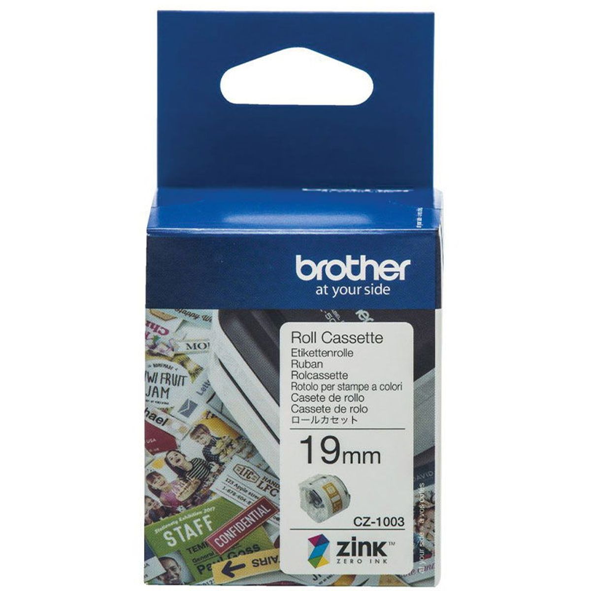 Brother CZ1003 etiketter 19 mm x 5 m hvid