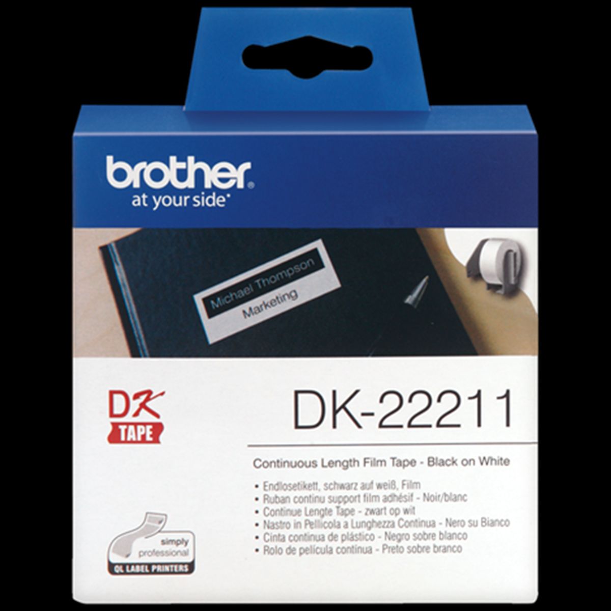 Brother labels 29mmx15,24m, hvid film