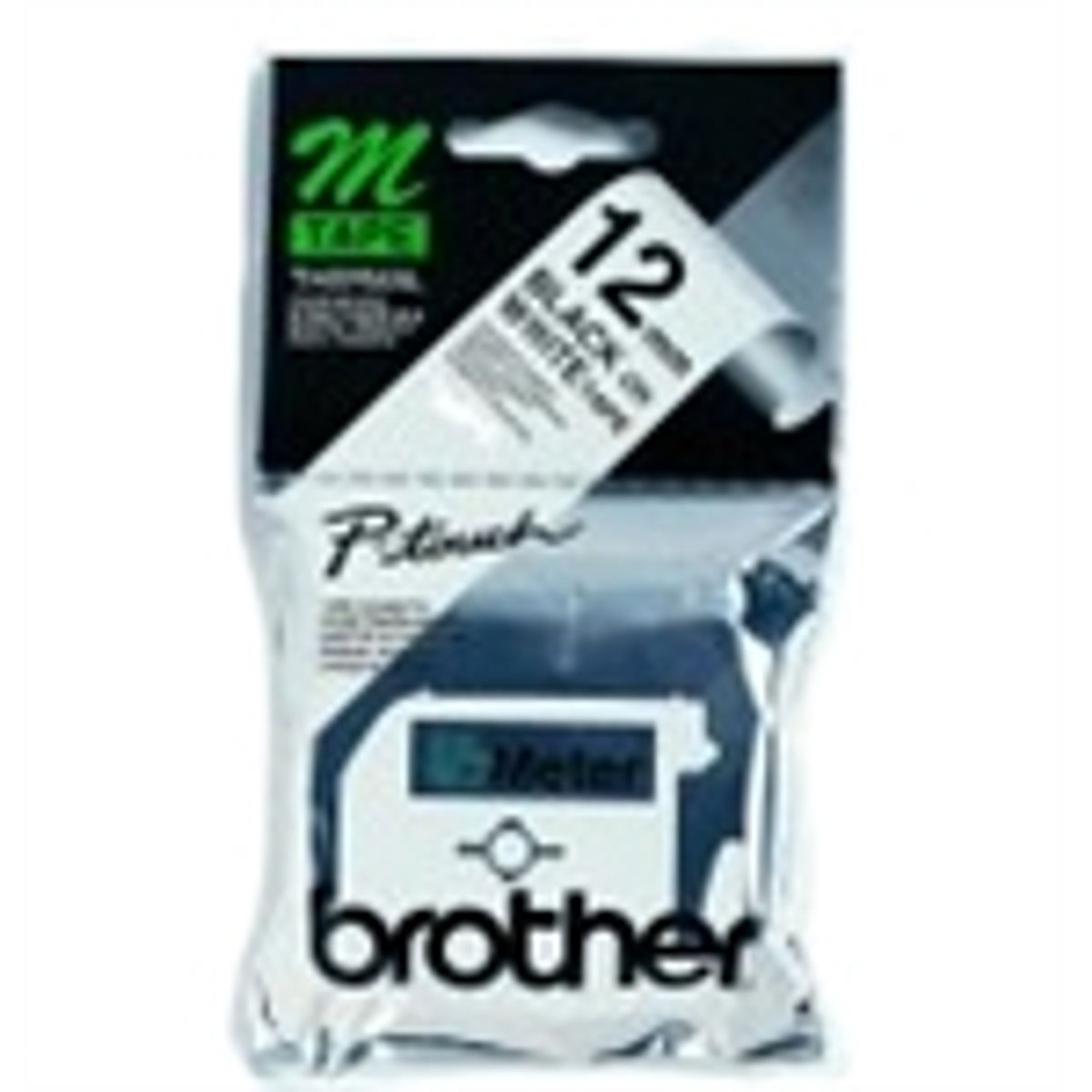 Brother MK231BZ M-tape / 12mm / Sort Tekst / Hvid tape