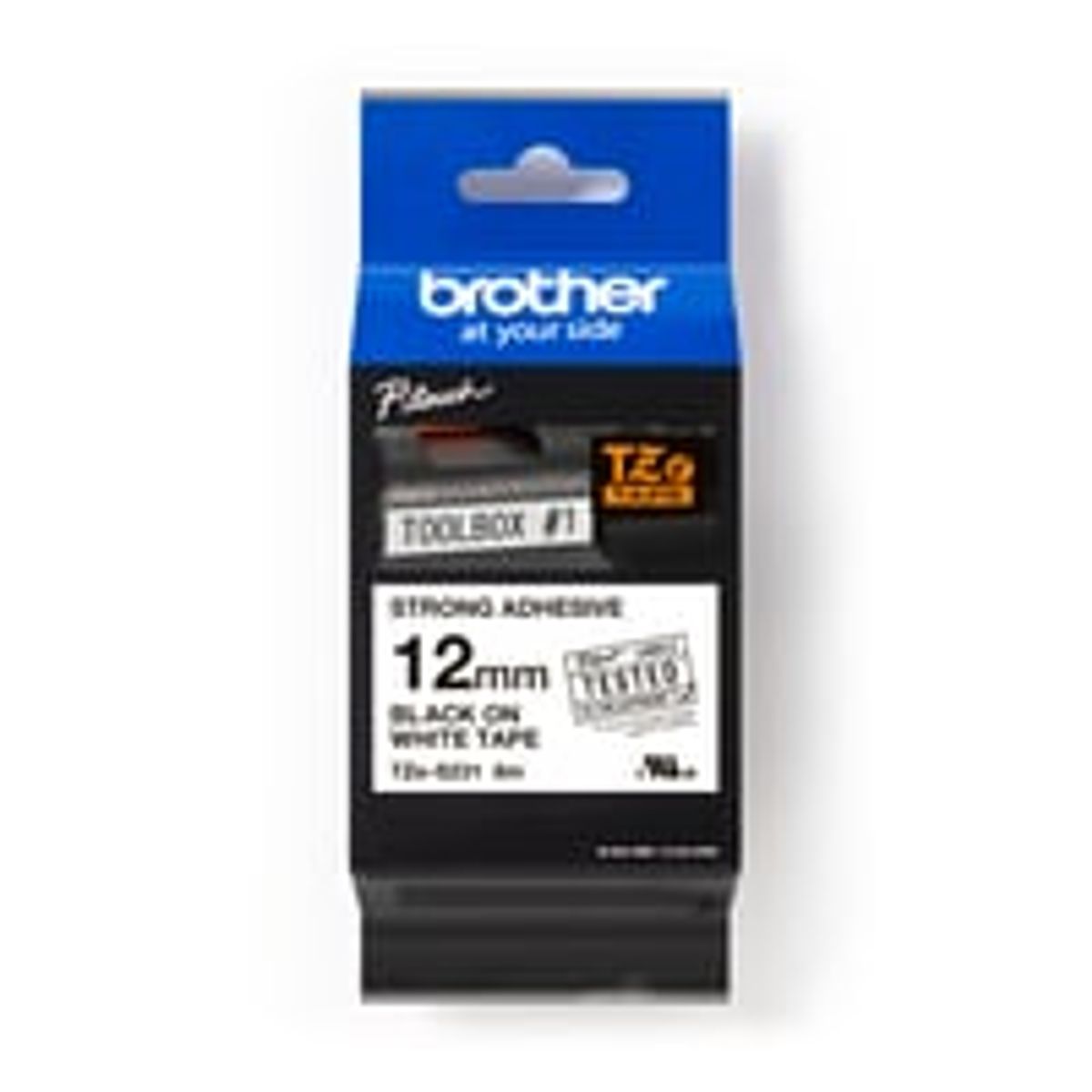 brother tape TZeS231, sort/hvid, 12 mm x 8 m