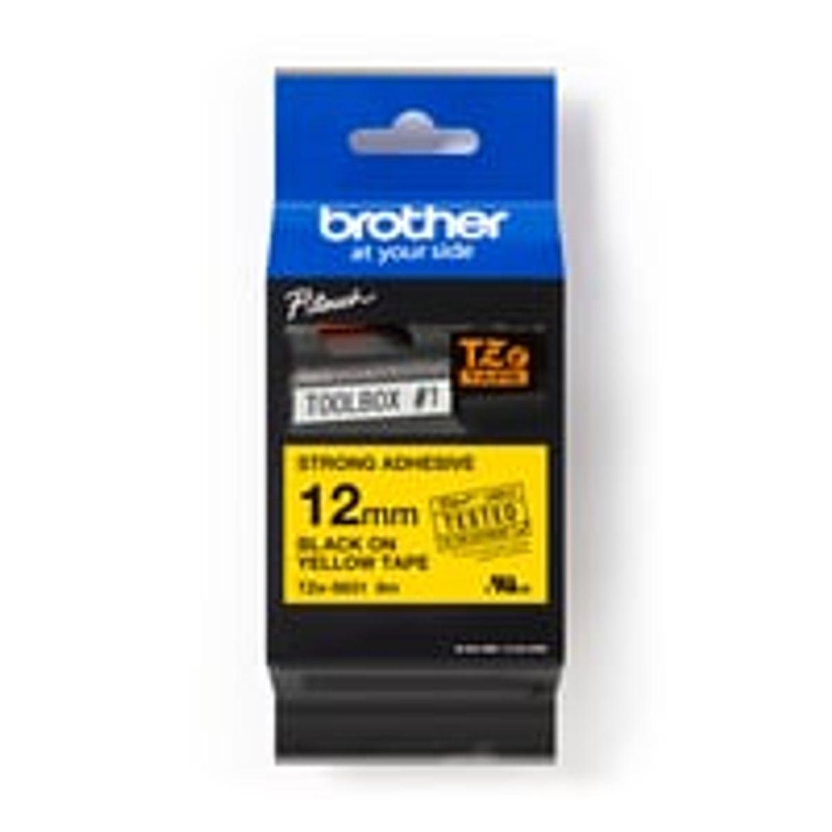 brother tape TZeS631, sort/gul, 12 mm x 8 m