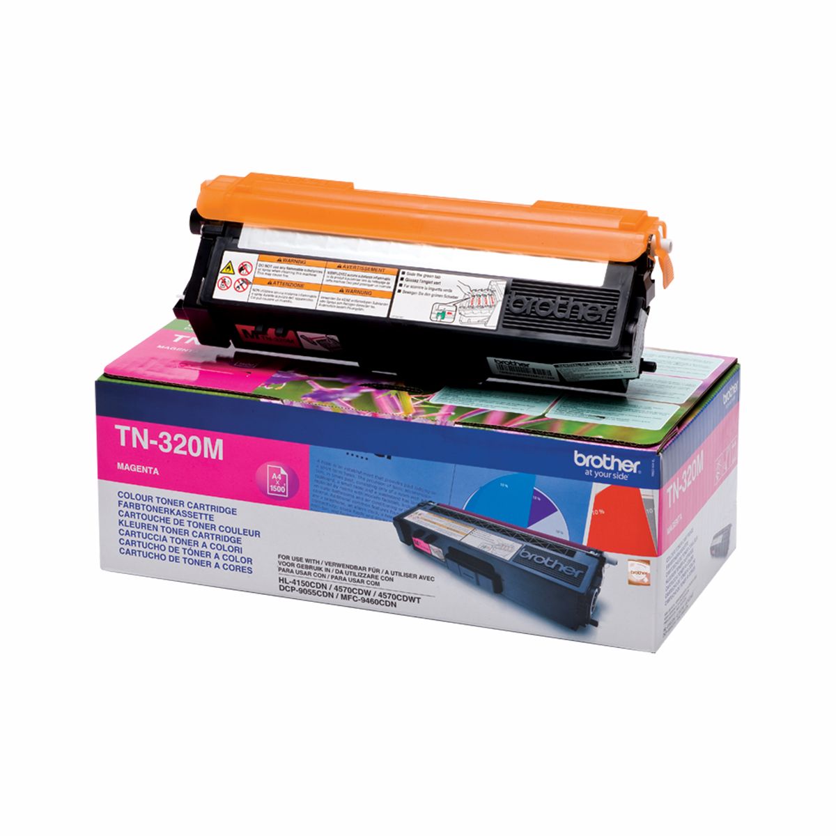 Brother TN320 M Magenta Lasertoner, Original