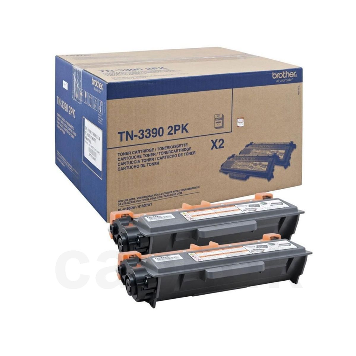 Brother Toner Tn-3390 2x Sort