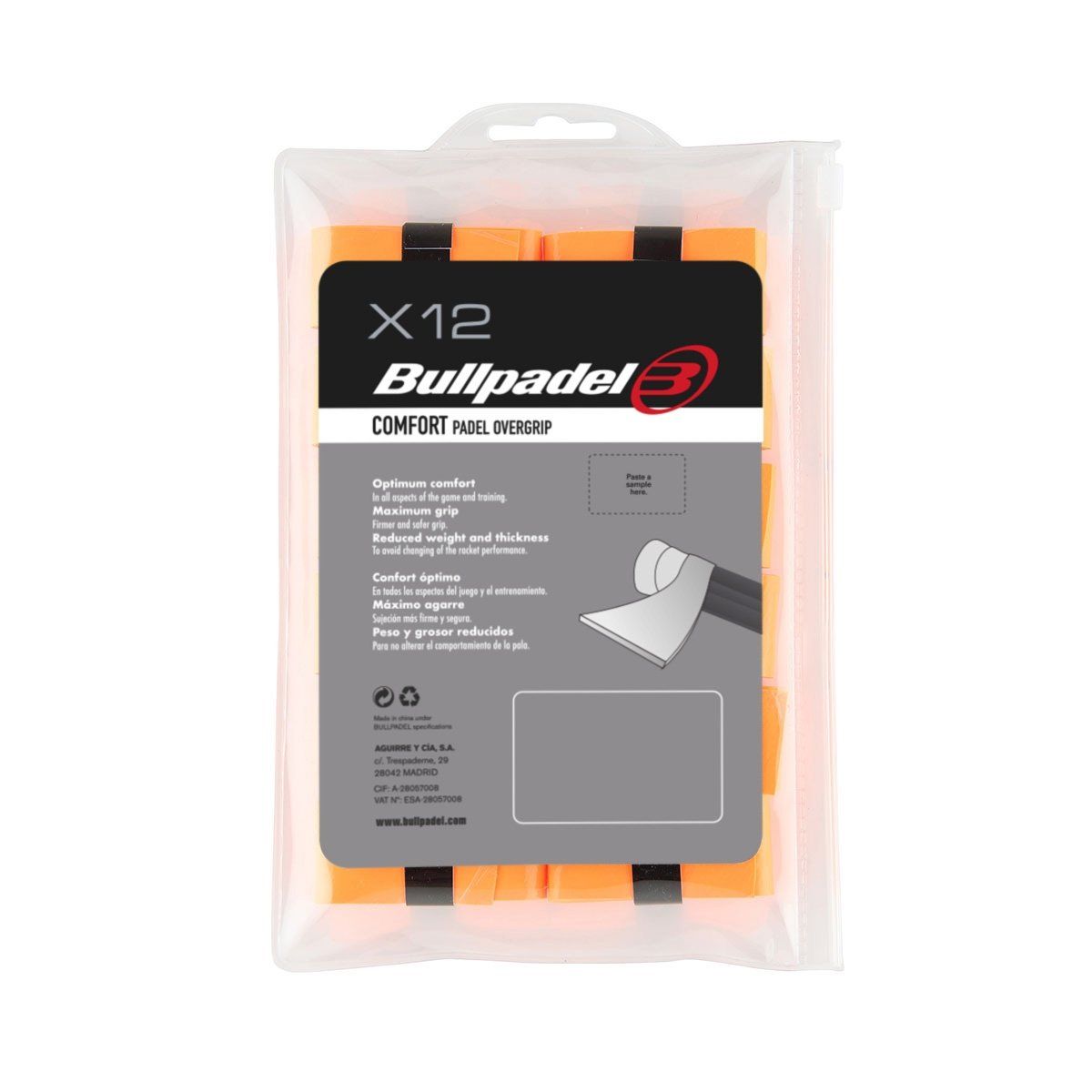 Bullpadel Comfort Padel Overgrip Orange 12-pak