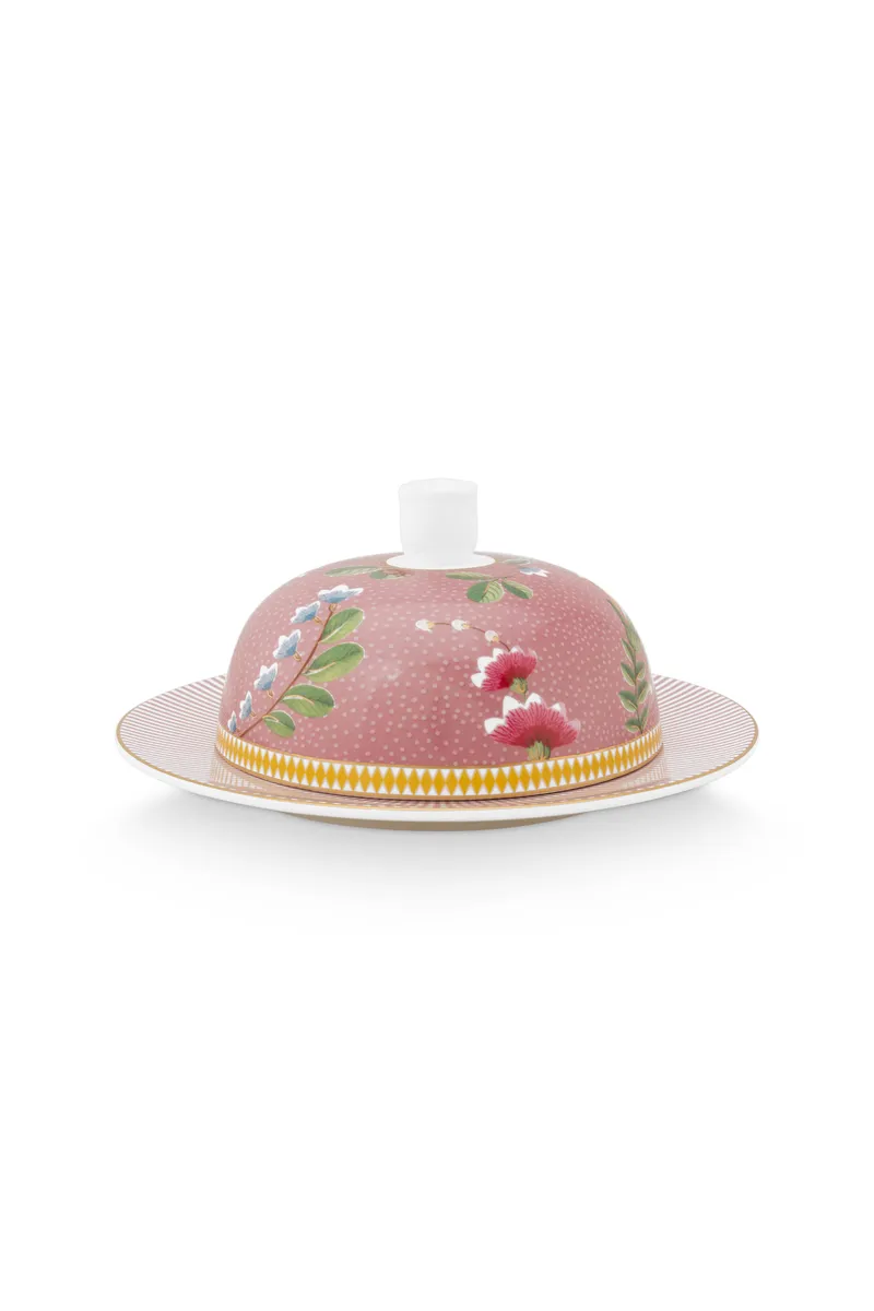 Butter Dish Round La Majorelle Pink 17x8cm