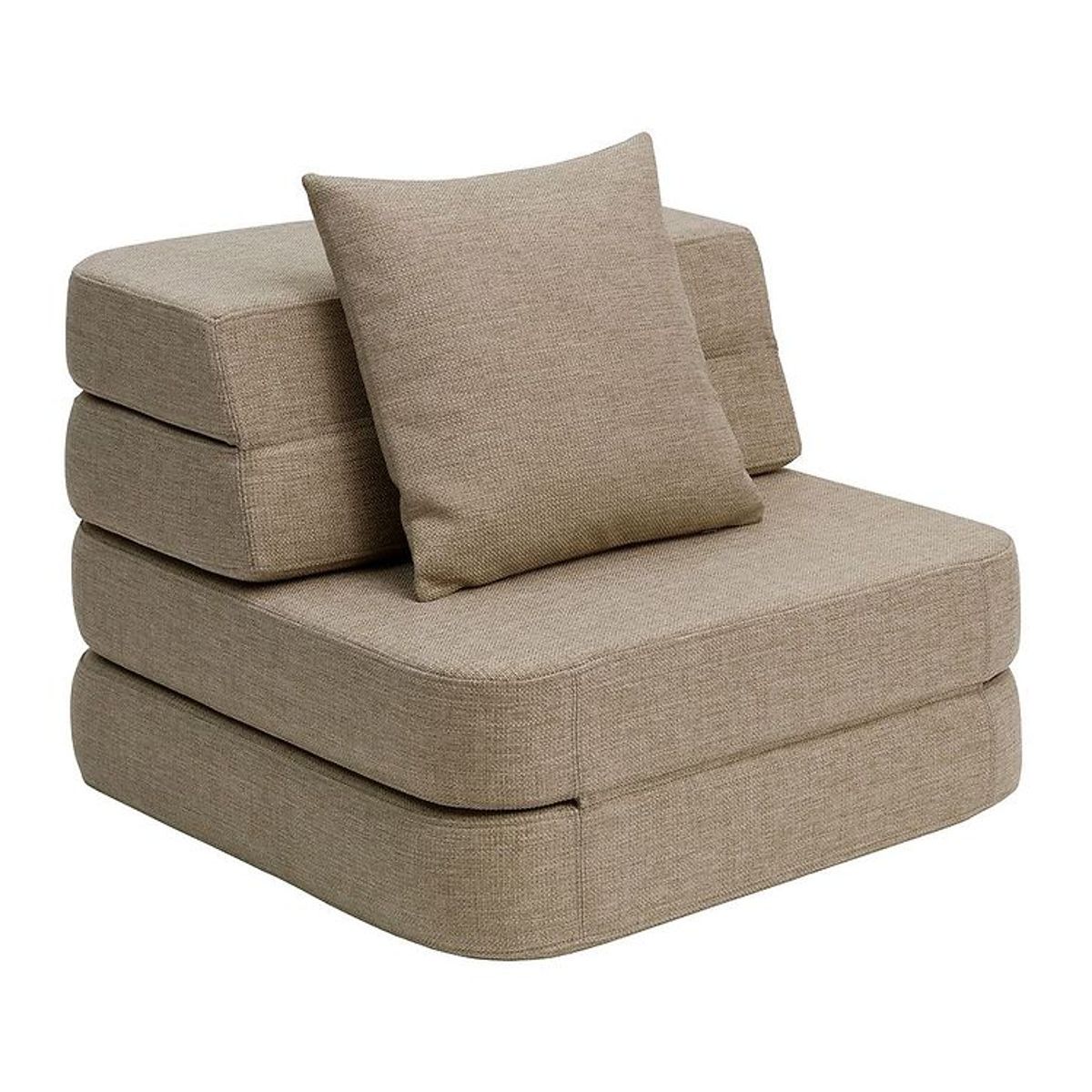 by KlipKlap Foldesofa - 3 Fold Single - 70 cm - Sand/Sand