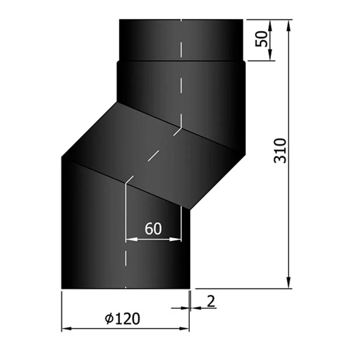 Bøjning S Forskyder 60 mm Ø120 mm