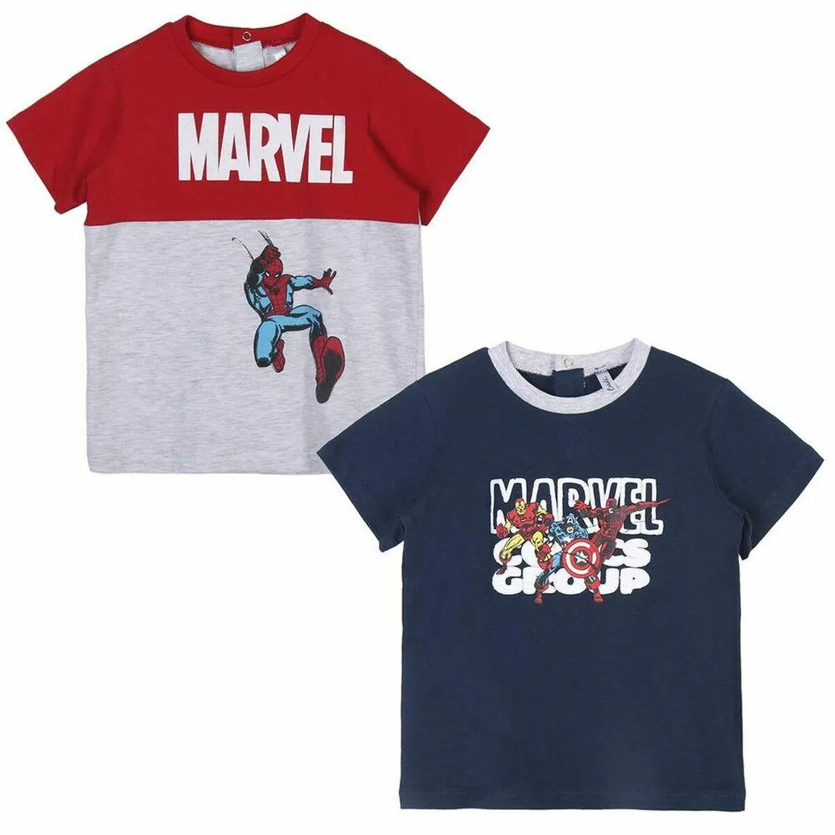 Børne Kortærmet T-shirt Marvel Grå 2 enheder 18 måneder