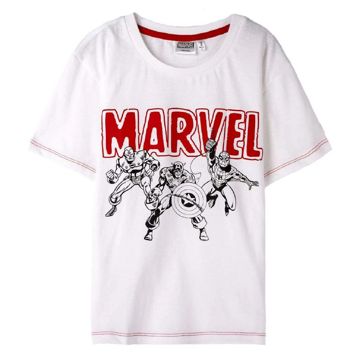 Børne Kortærmet T-shirt Marvel Hvid 14 år