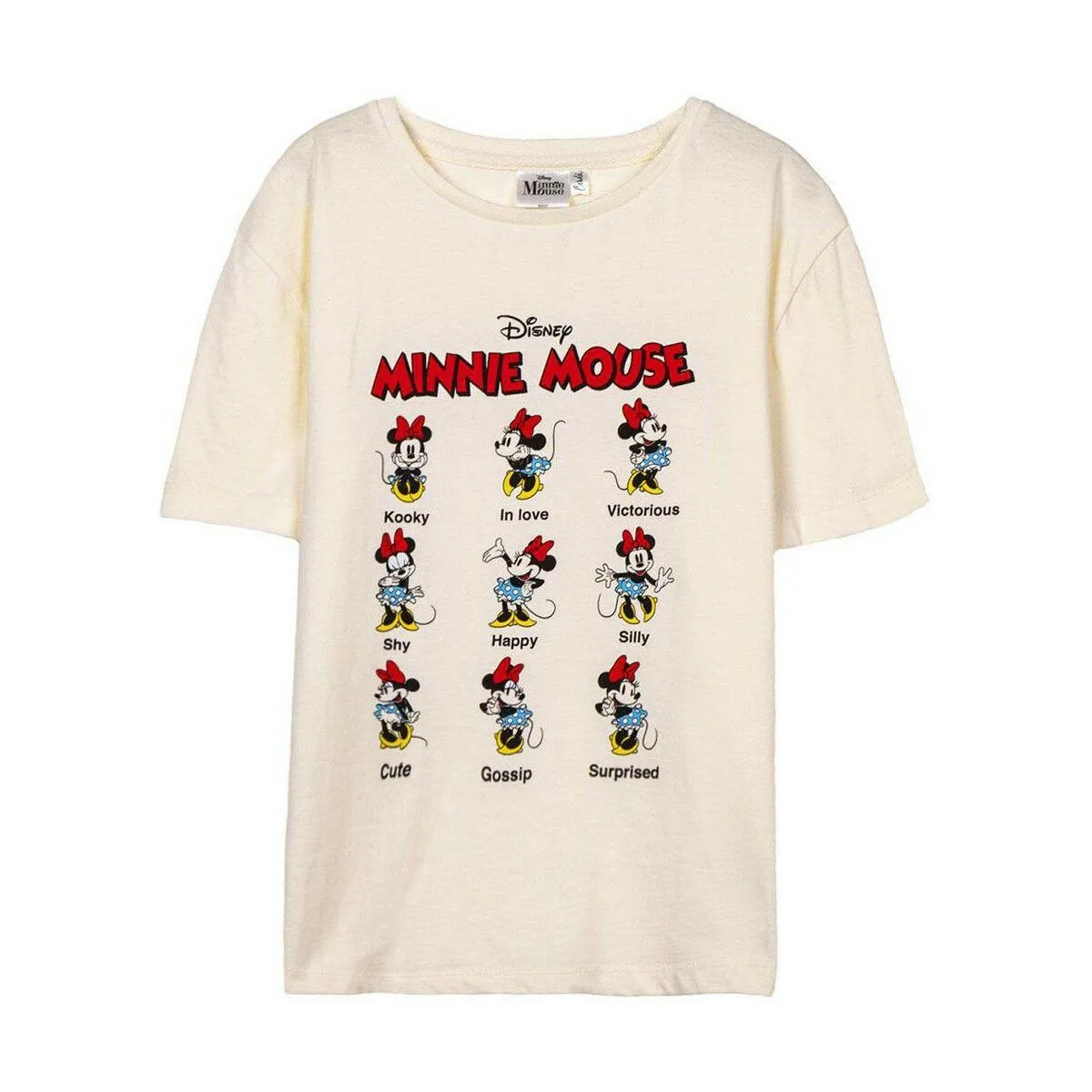 Børne Kortærmet T-shirt Minnie Mouse Beige 12 år