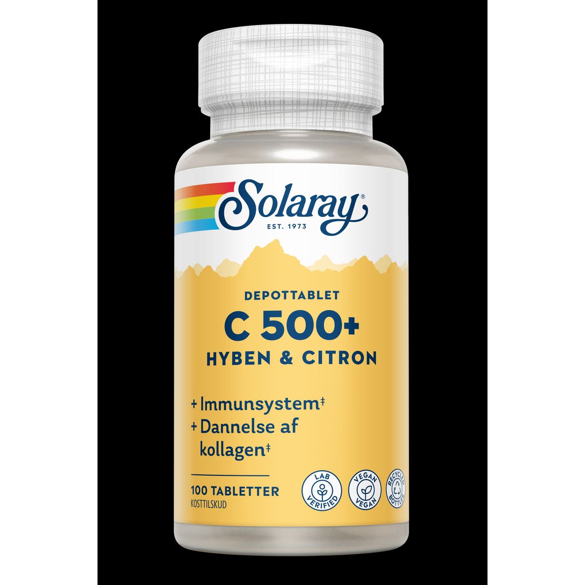 C-vitamin C500+ hyben, citron Solaray - 100 tabletter