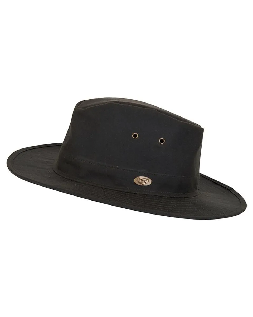 Caledonia Waxed Oilskin Hat, olivengrøn - L (59 cm)