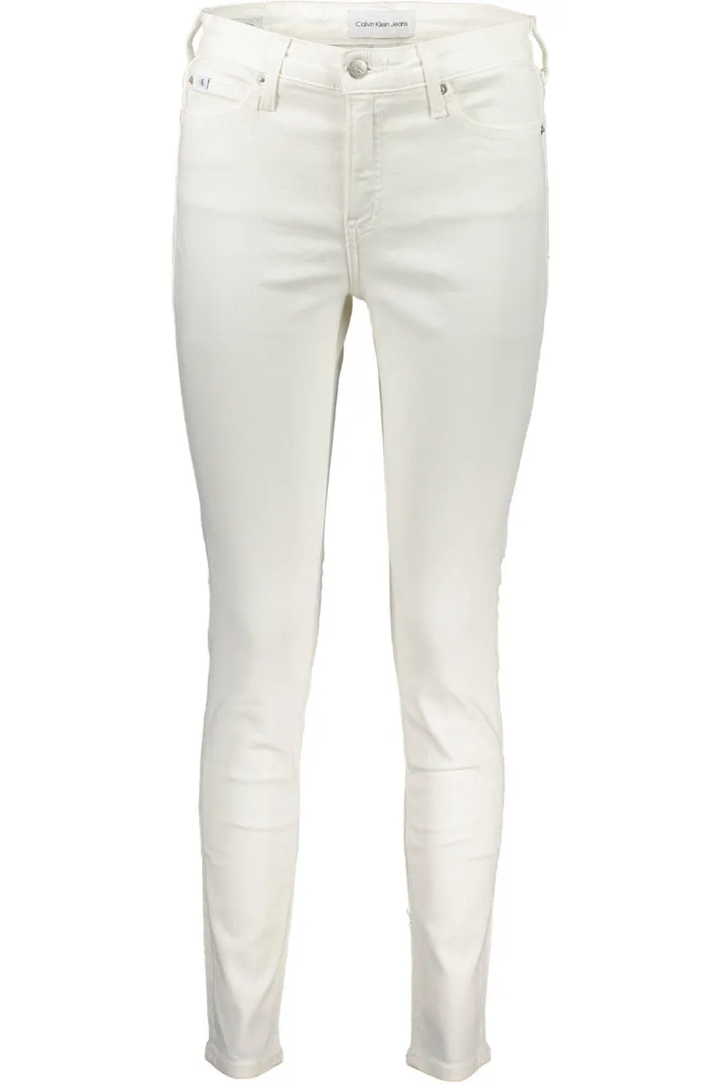 Calvin Klein Chic White Skinny Jeans with Logo Detail