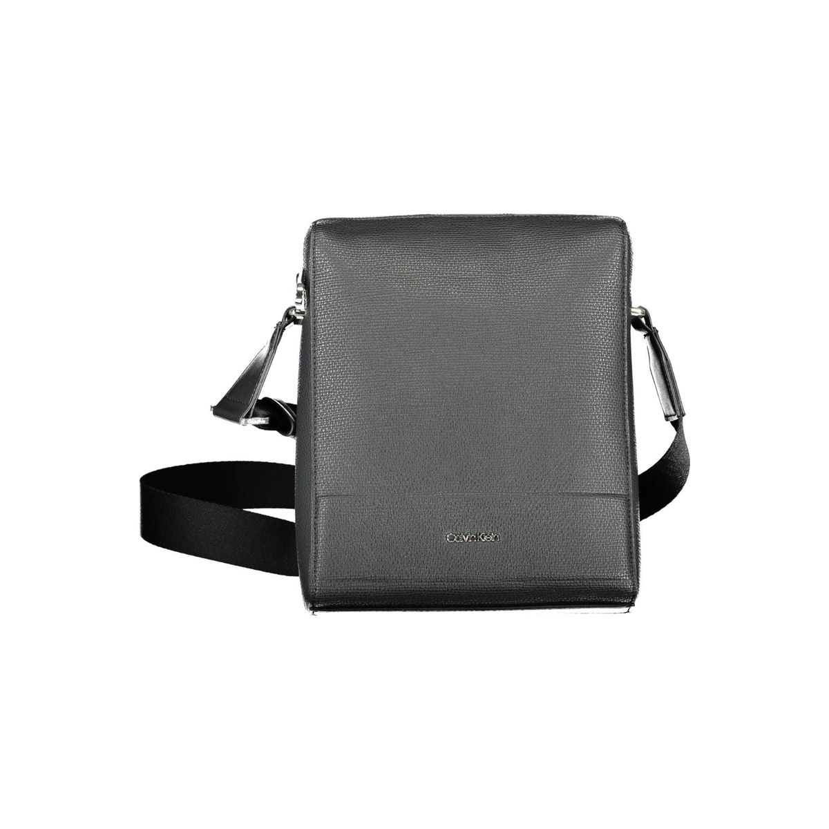 Calvin Klein Eco-Chic Black Shoulder Bag with Contrasting Accents