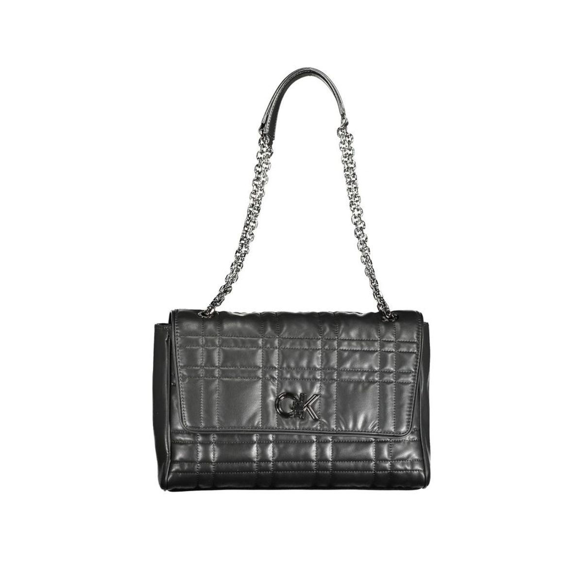 Calvin Klein Elegant Black Chain-Handle Bag with Twist Lock