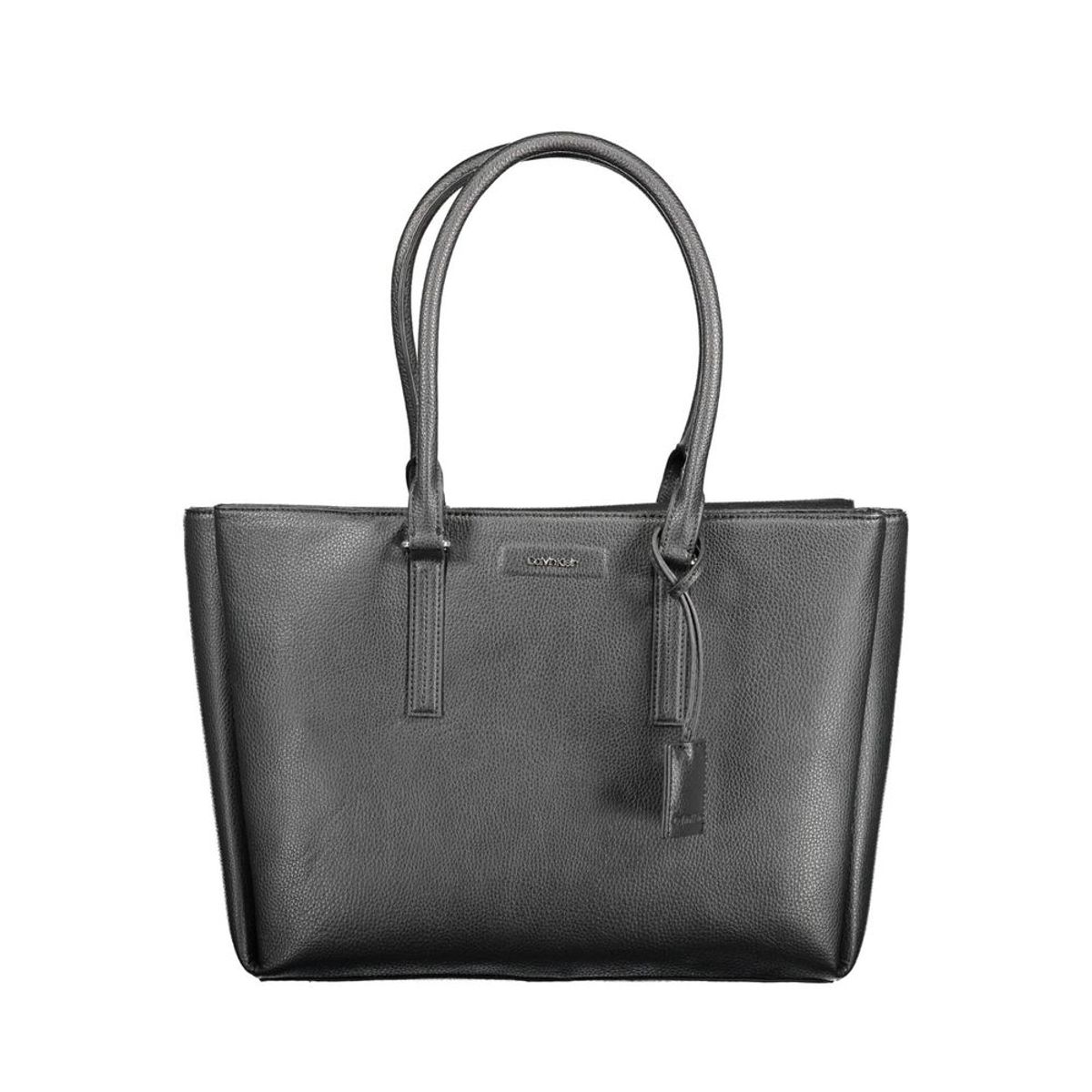 Calvin Klein Elegant Black Shoulder Bag with Triple Compartments