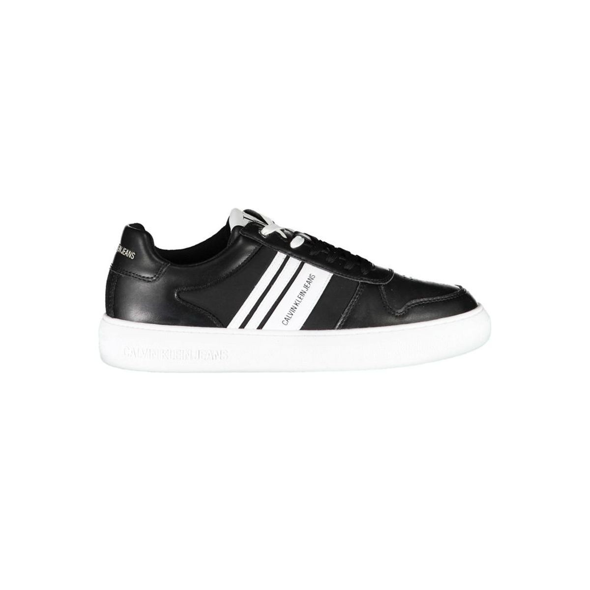 Calvin Klein Sleek Black Sports Sneakers with Contrasting Accents