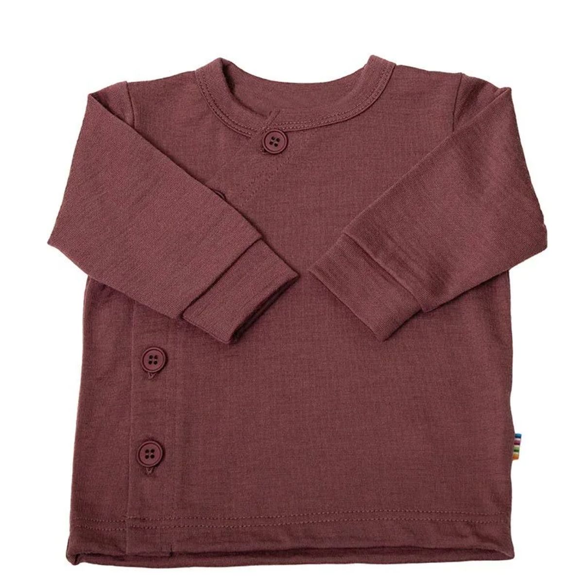 Cardigan i bordeaux i enkeltlags 100% merino uld