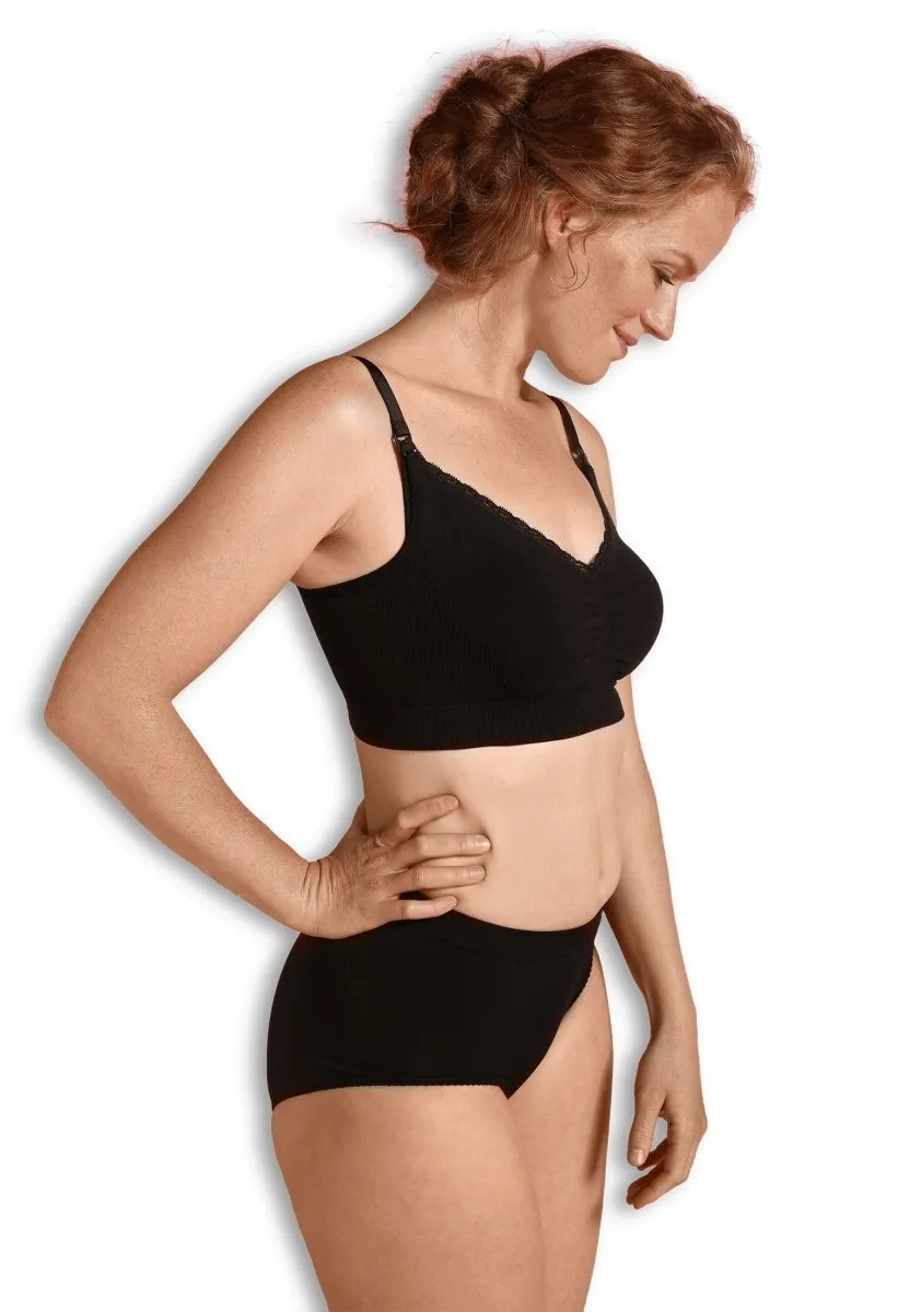 Carriwell økologisk graviditets- og amme BH (Organic seamless), Sort - Medium