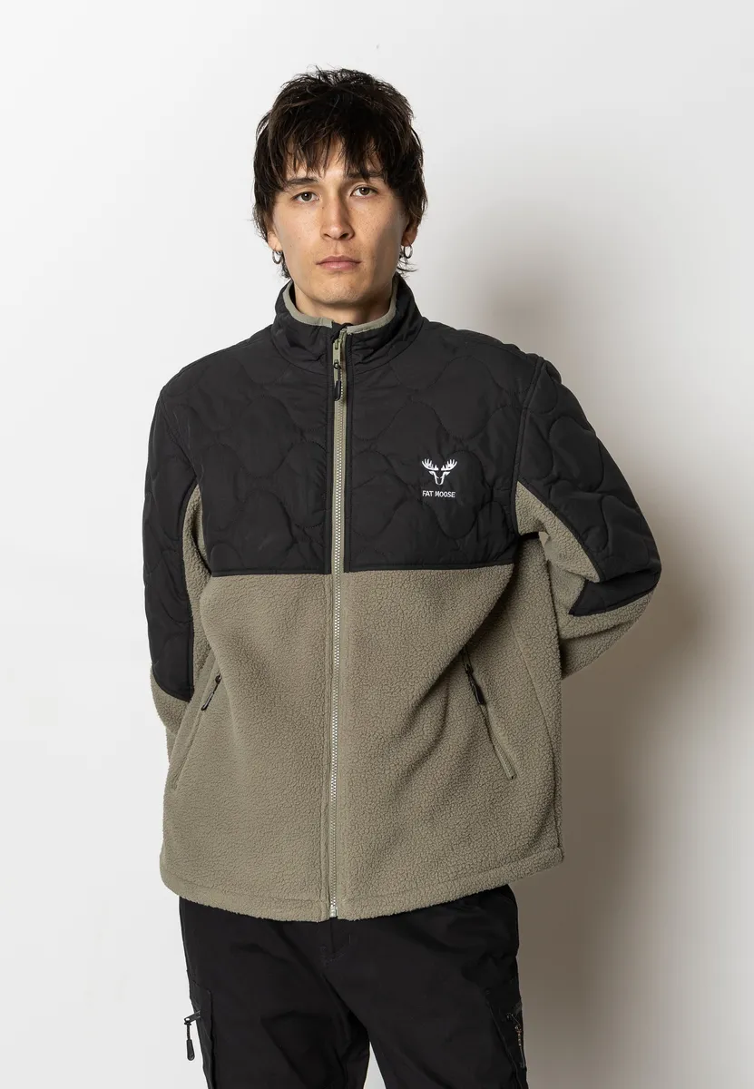 CARTER FLEECE JACKET - Grey green/Black