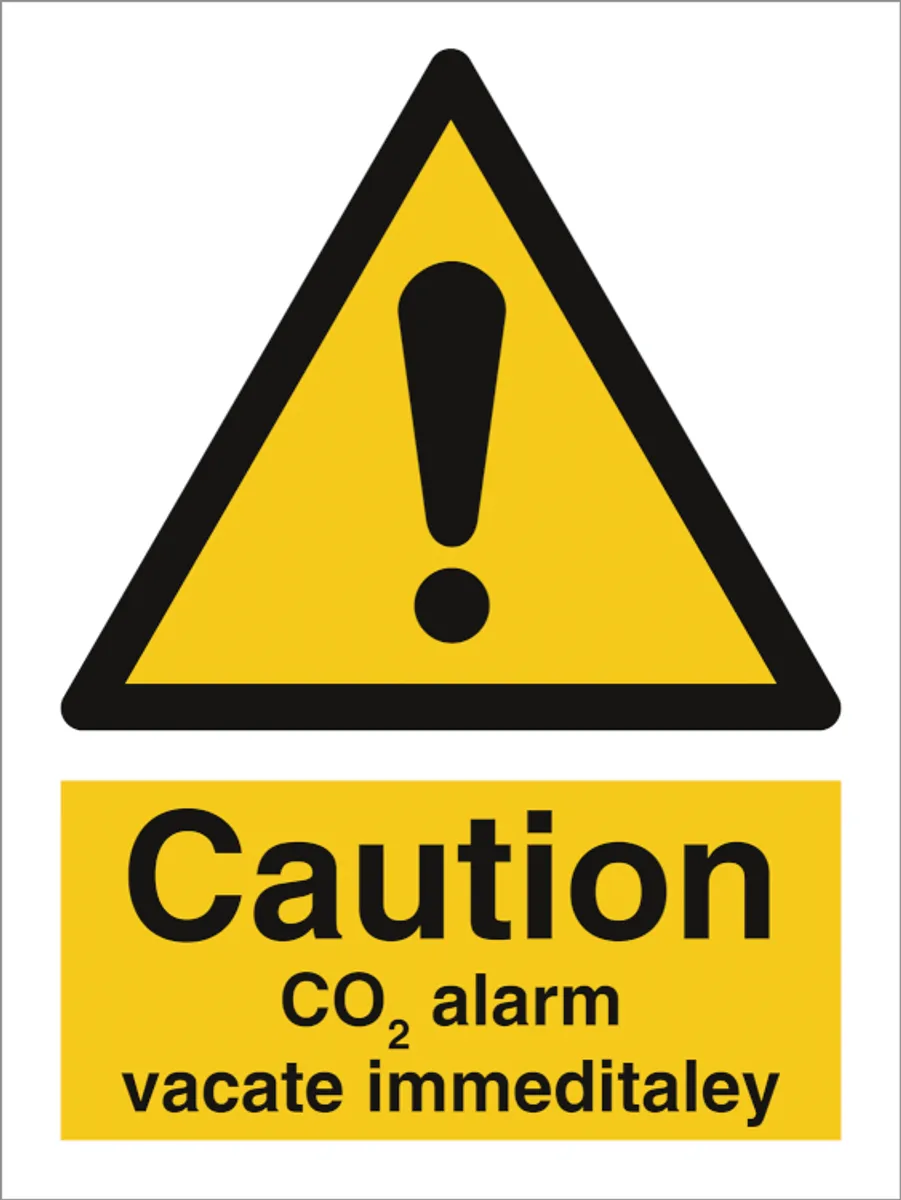 Caution CO2 alarm vacate immediately - Plast - 200 x 150 mm