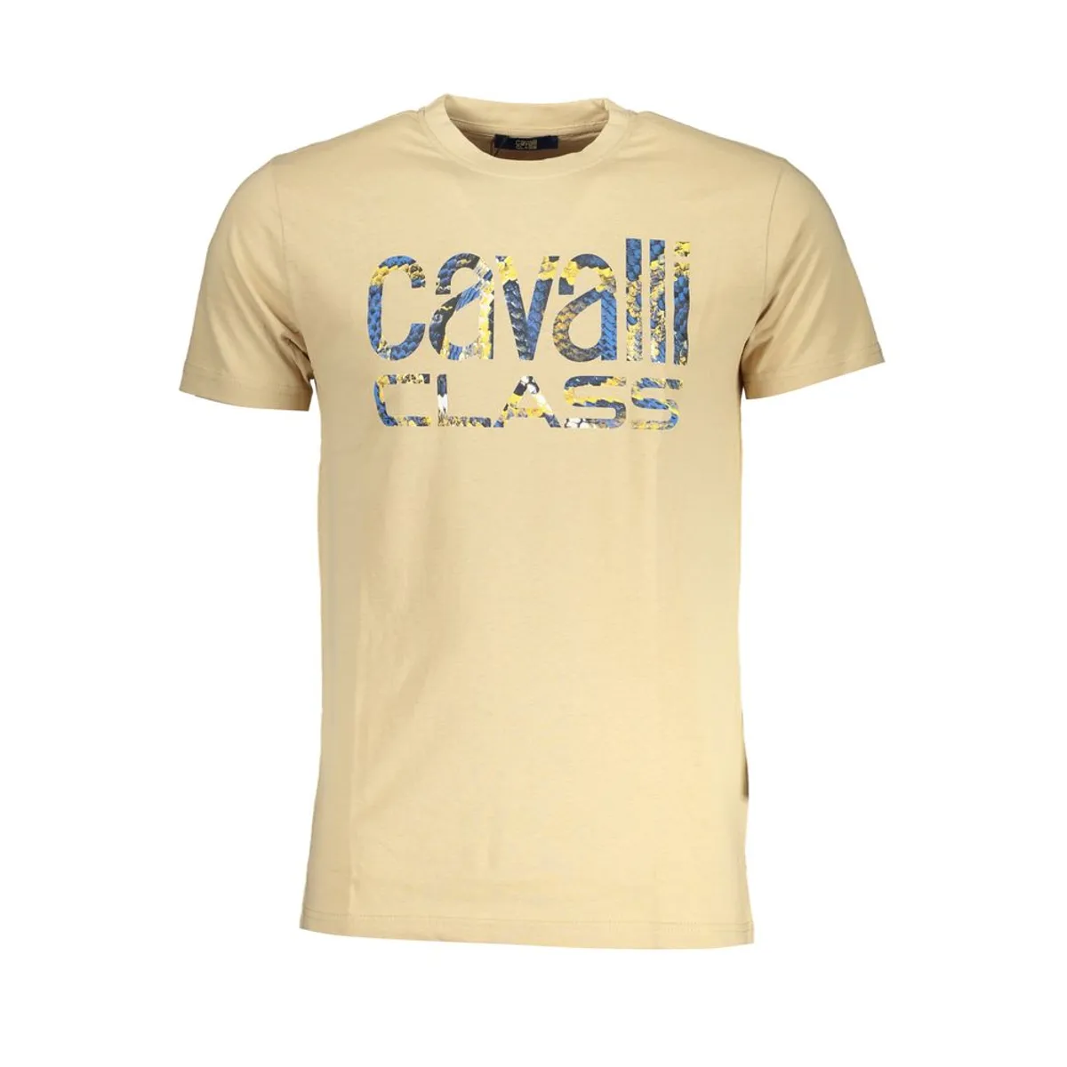 Cavalli Class Beige Cotton T-Shirt