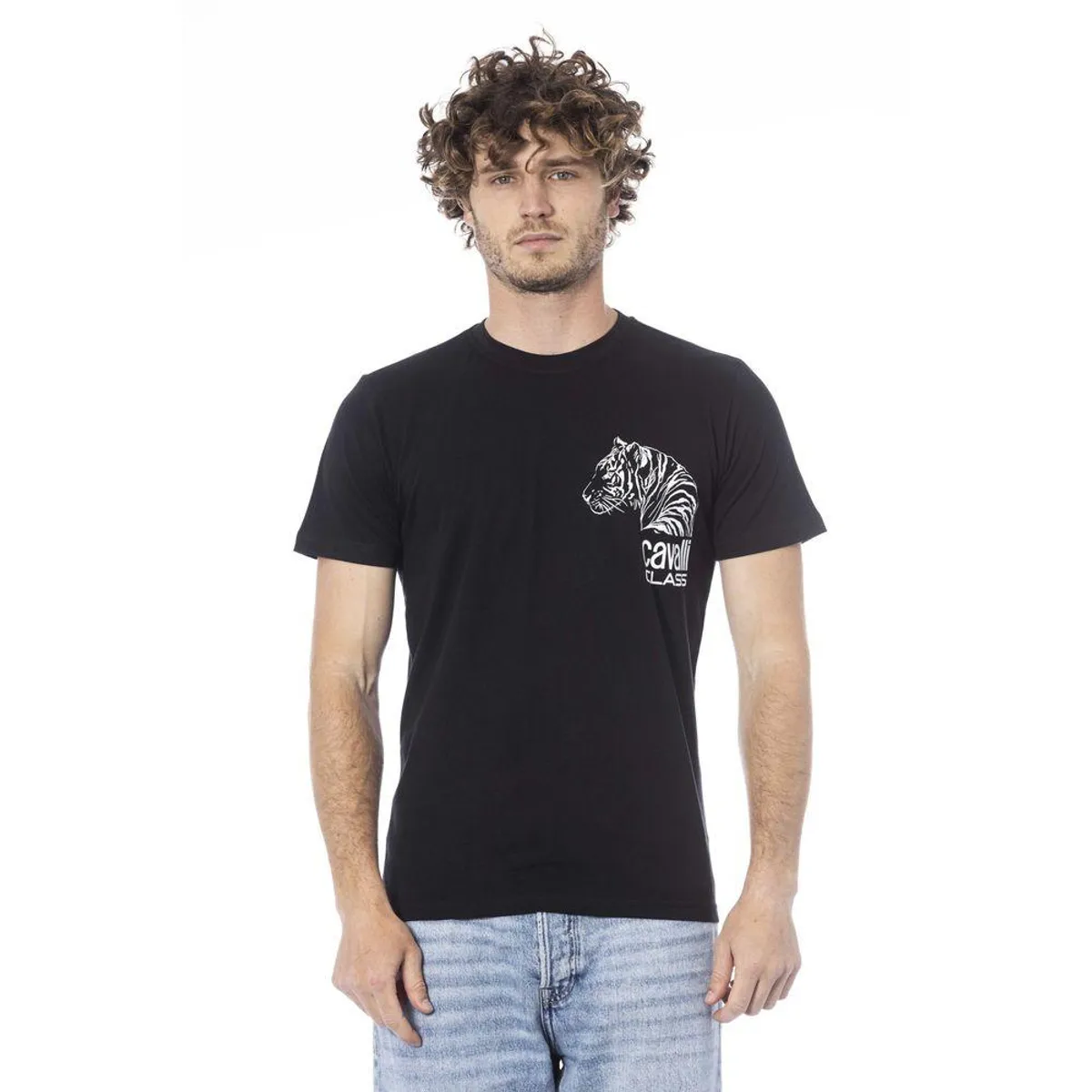 Cavalli Class Black Cotton T-Shirt