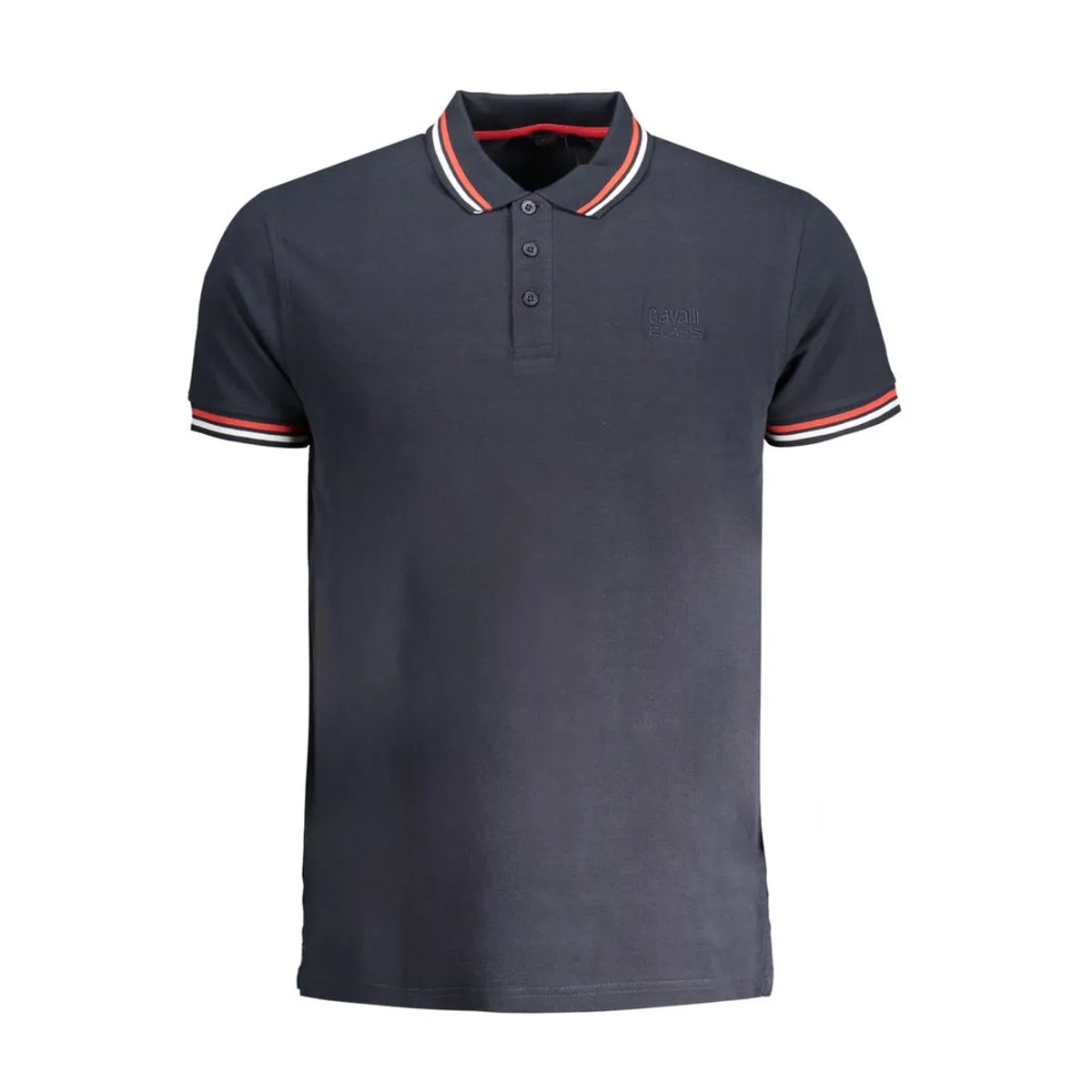 Cavalli Class Blue Cotton Polo Shirt