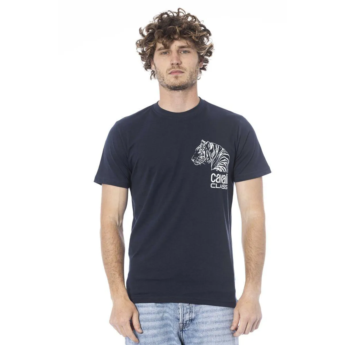 Cavalli Class Blue Cotton T-Shirt