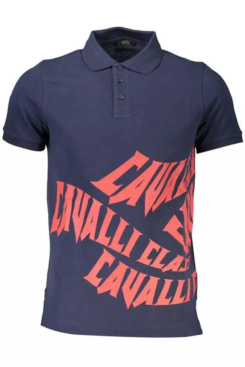 Cavalli Class Blå Bomuld Polo Shirt