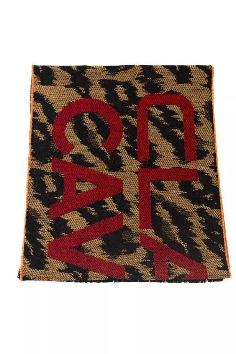 Cavalli Class Brown Wool Herre Scarf