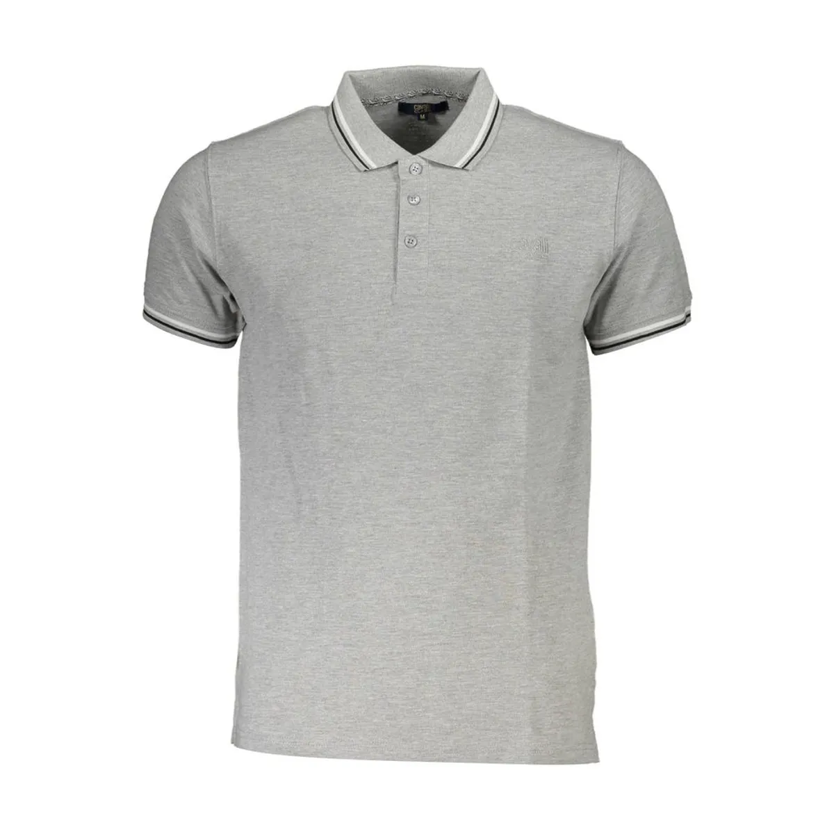 Cavalli Class Gray Cotton Polo Shirt