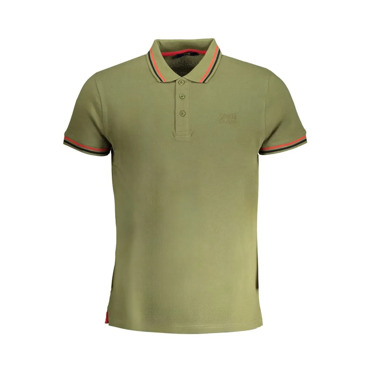 Cavalli Class Green Cotton Polo Shirt