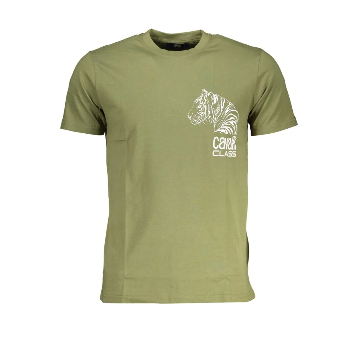 Cavalli Class Green Cotton T-Shirt