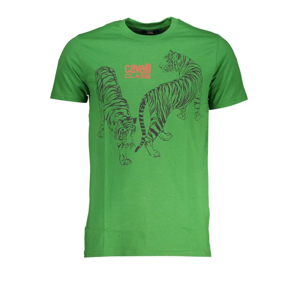 Cavalli Class Green Cotton T-Shirt