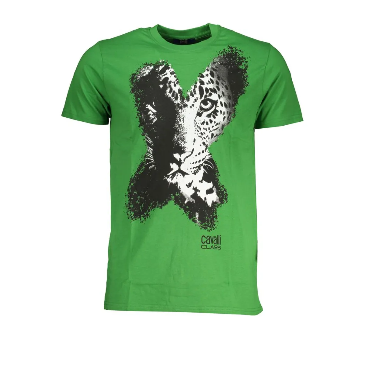 Cavalli Class Green Cotton T-Shirt