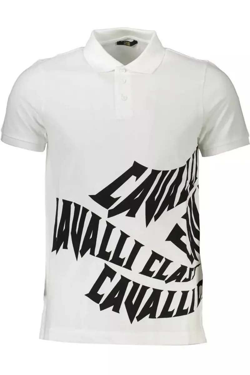 Cavalli Class Hvid Bomuld Polo Shirt