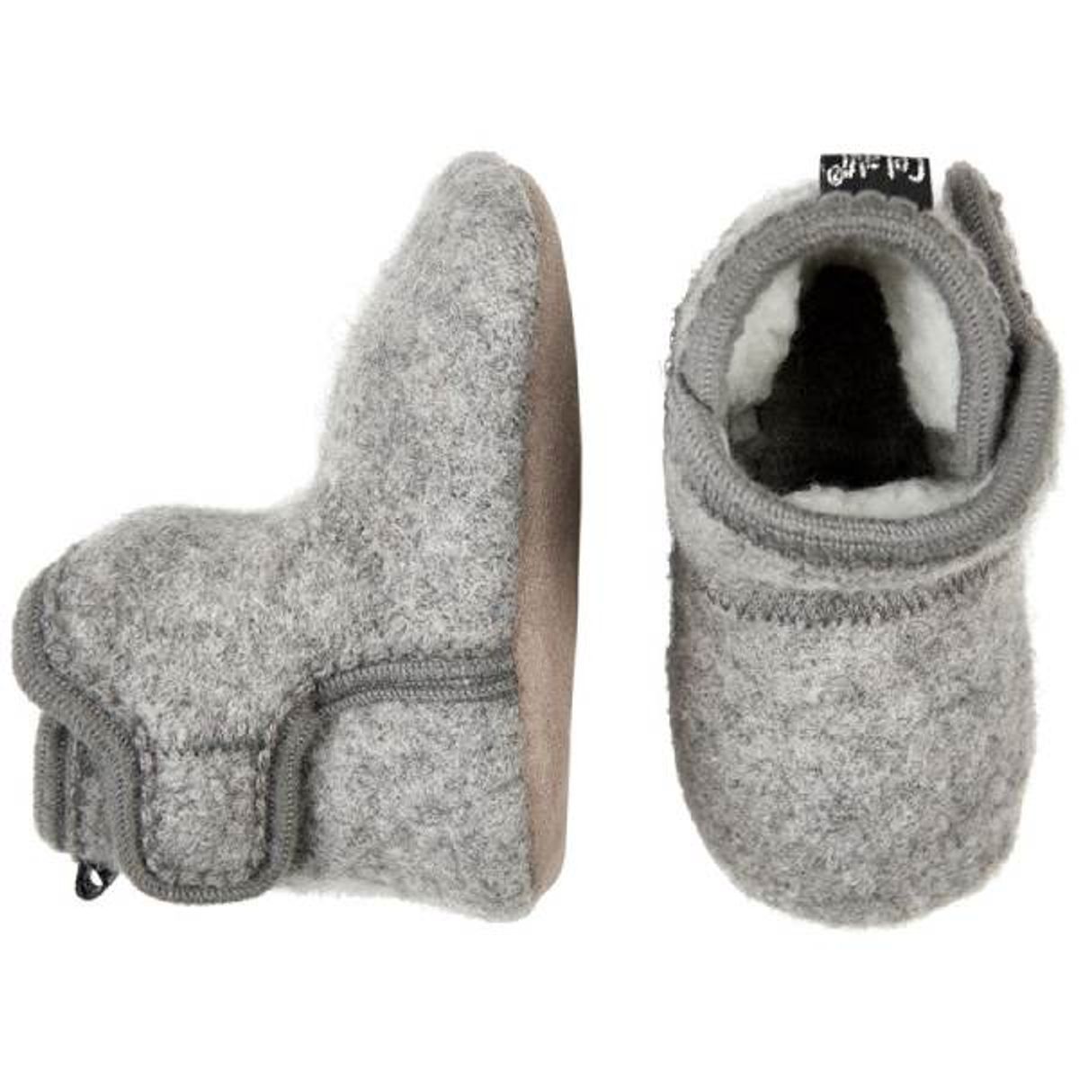 CeLaVi - Baby Uld Sko Velcro - Grey Melange - 19/20