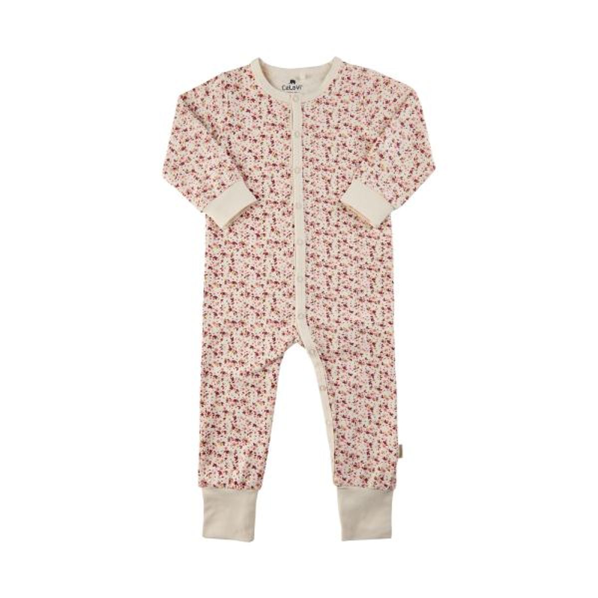 CeLaVi - Nightsuit Heldragt AOP - Marshmallow White w. Flowers - 70